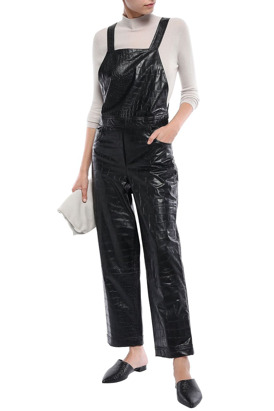 nanushka leather jumpsuit