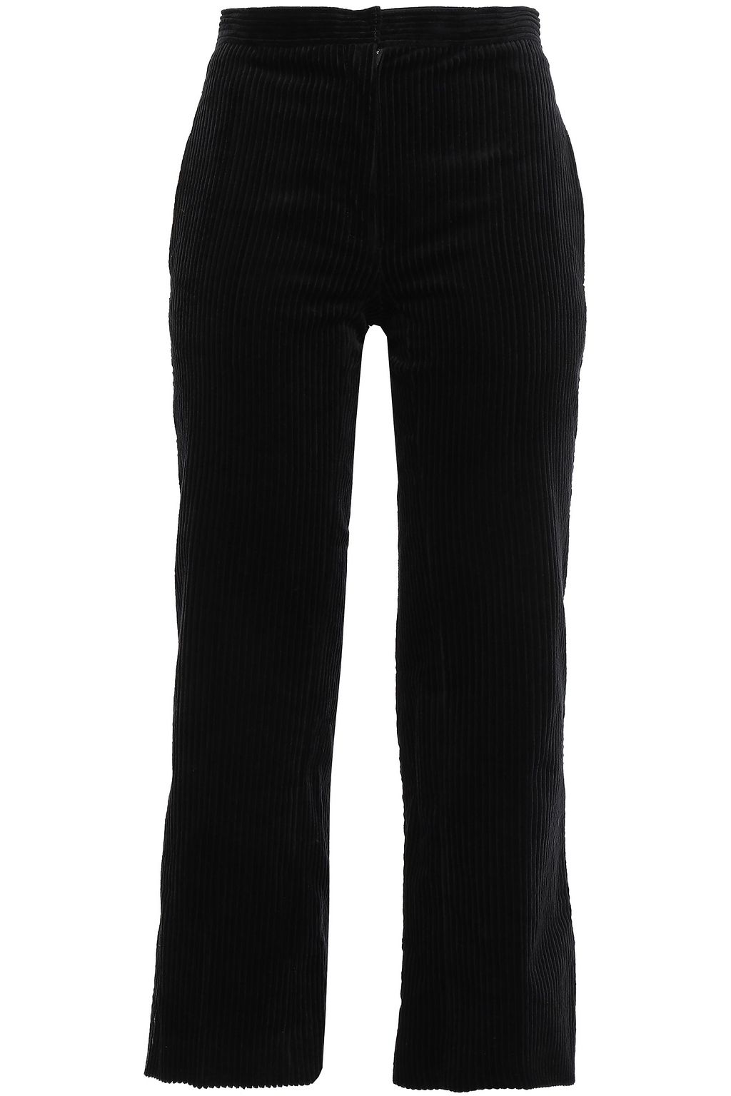 black cotton flare pants