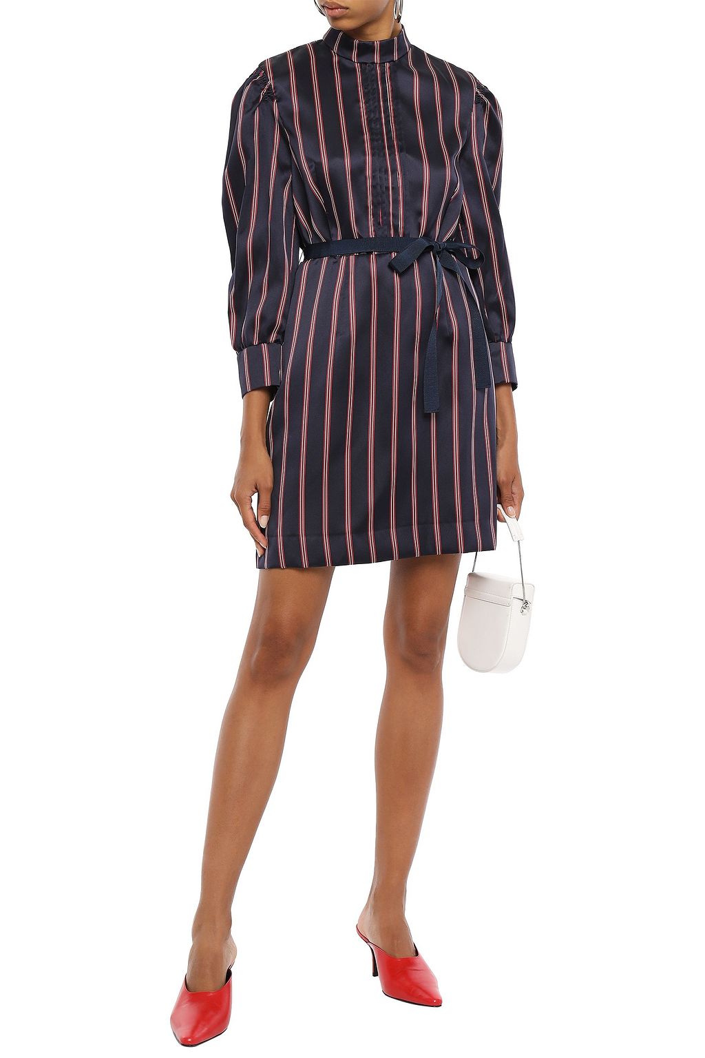 striped satin dress