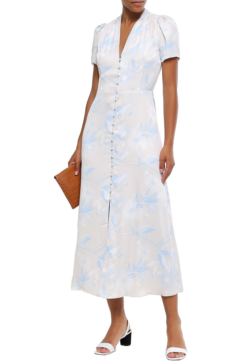 EQUIPMENT Gaetan floral-print washed silk-blend midi dress