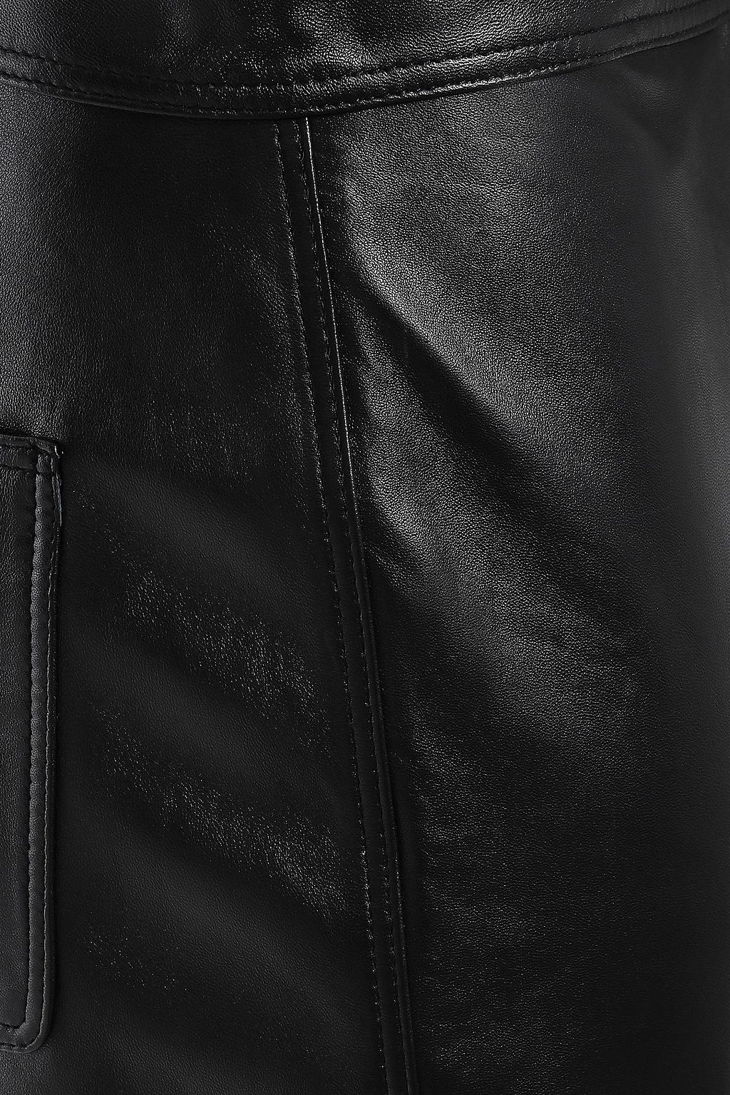 SANDRO Cropped leather straight-leg pants