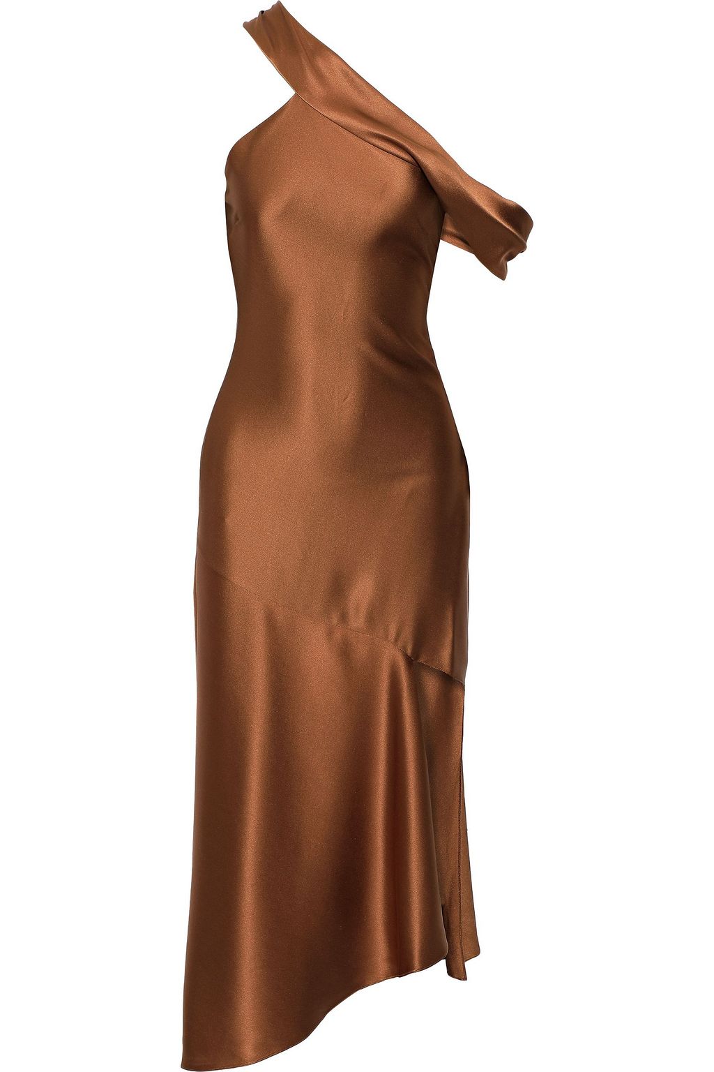 satin copper dress