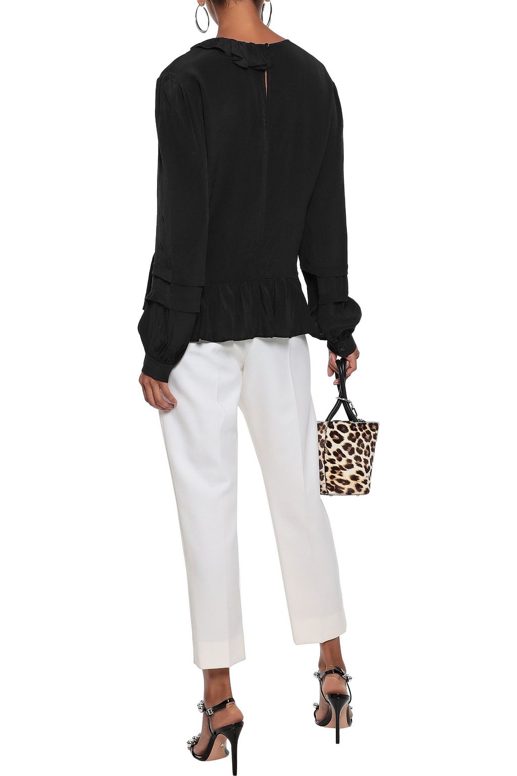 IRO Amaze ruffle-trimmed crepe de chine blouse