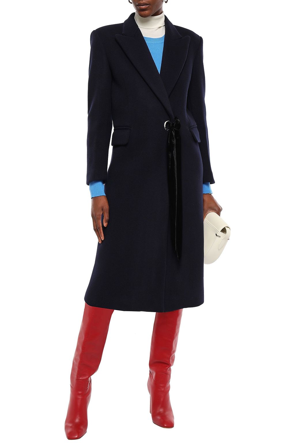 sandro long belted coat