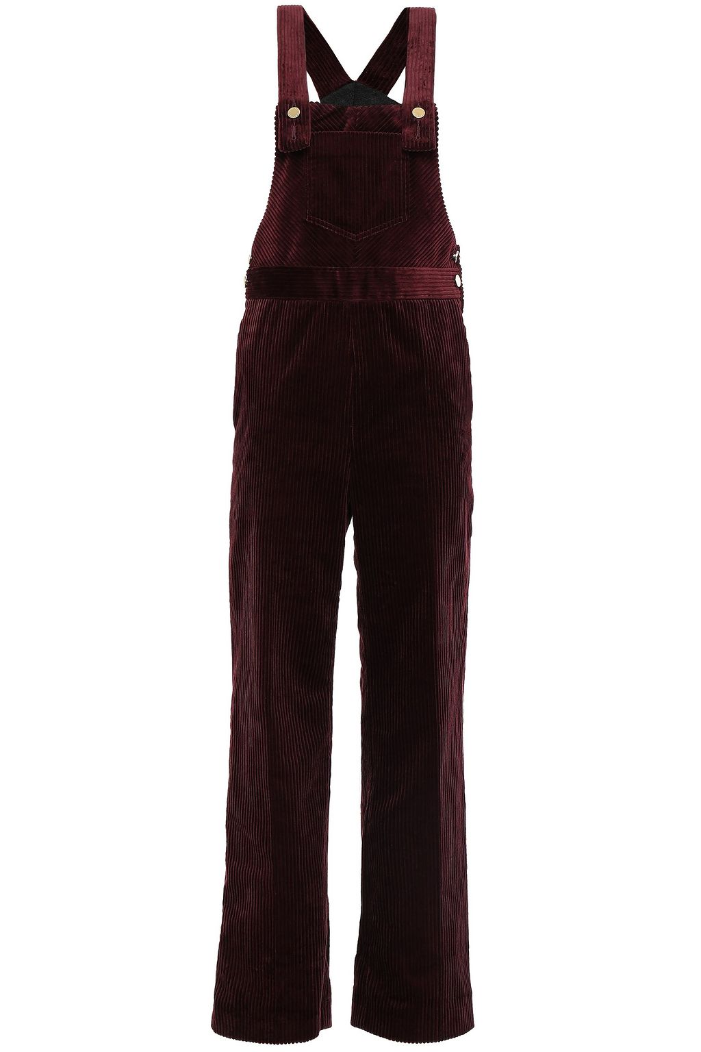 maroon corduroy overalls
