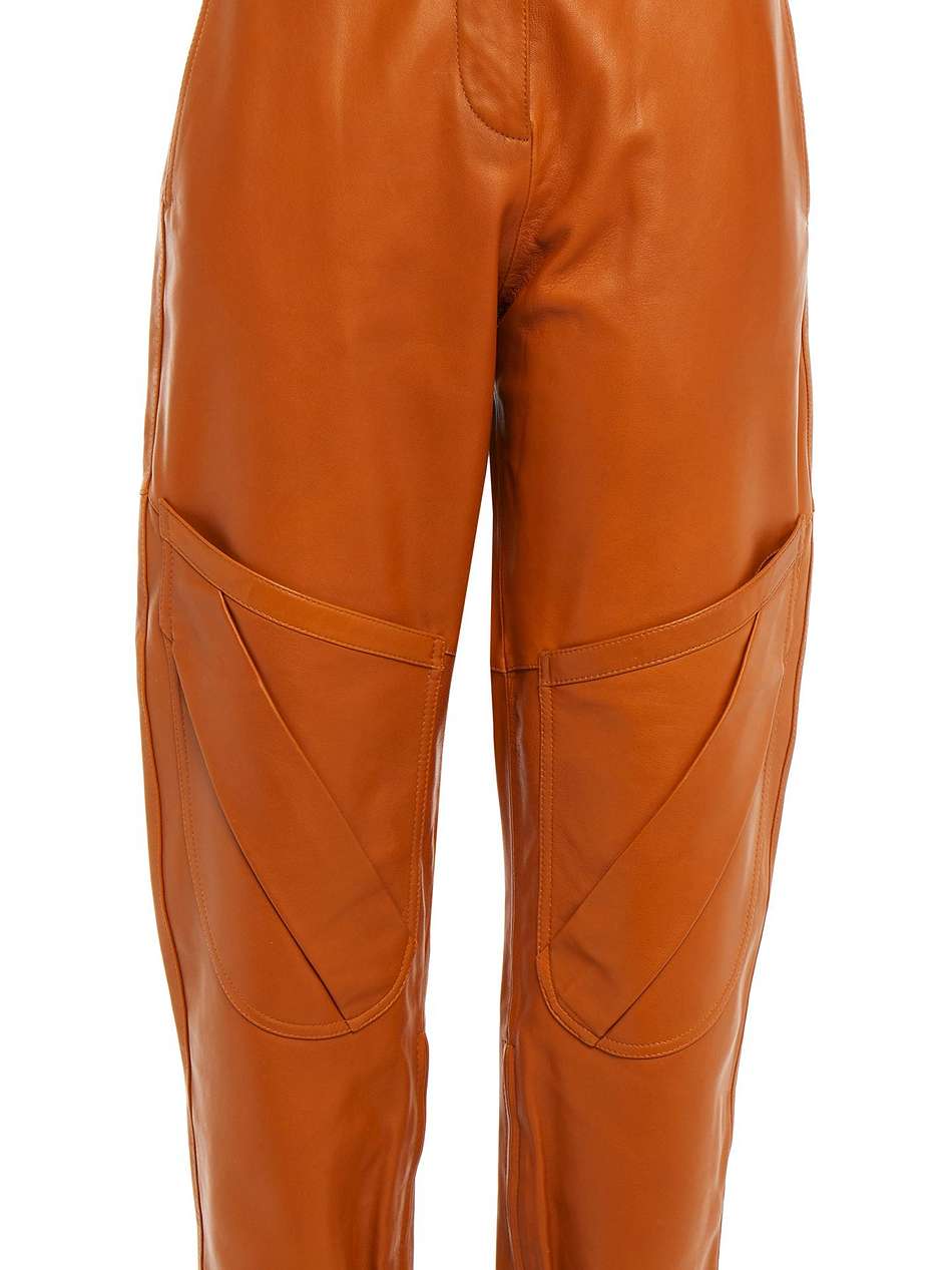 pleated leather tapered pants