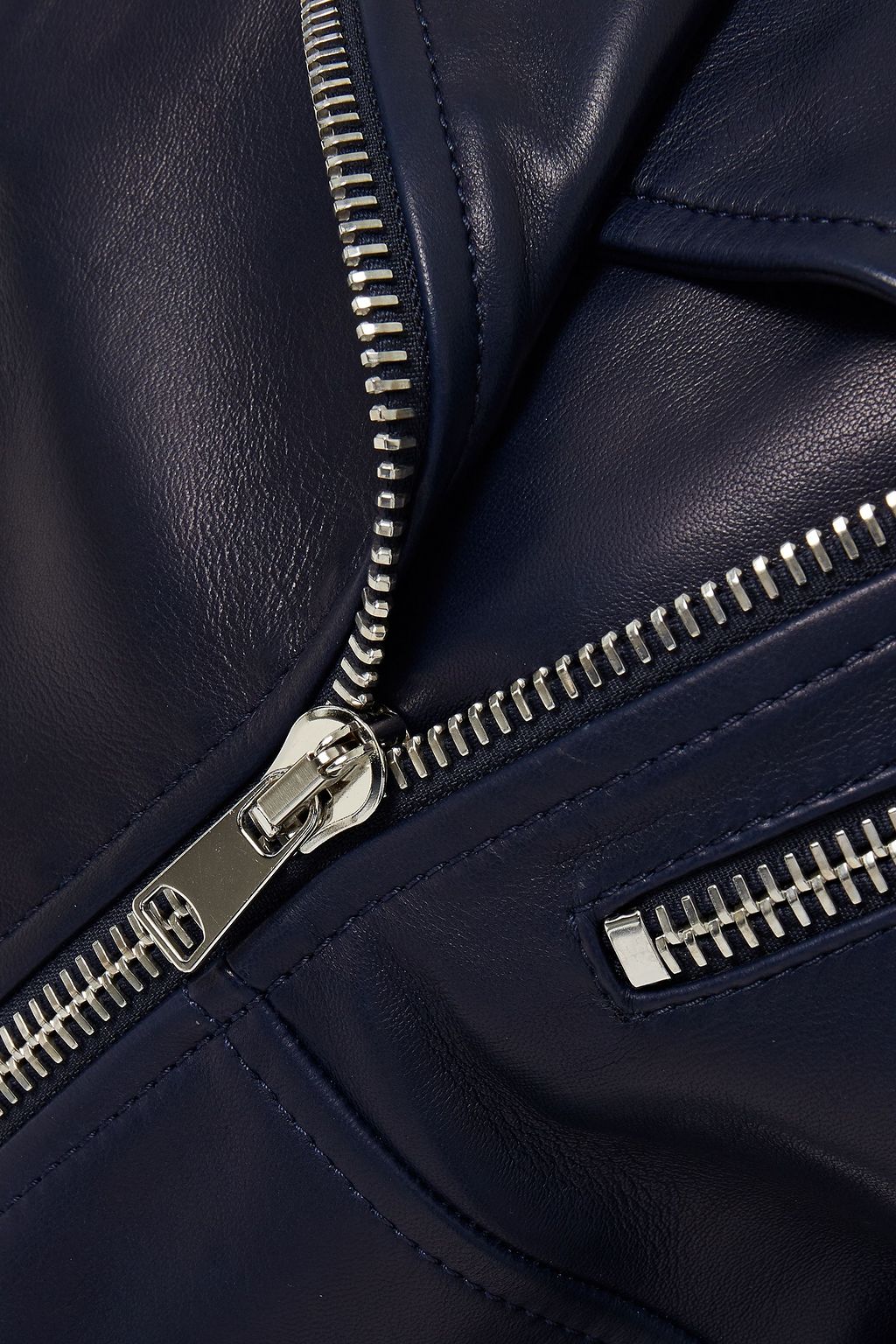 MCQUEEN Pleated leather biker jacket