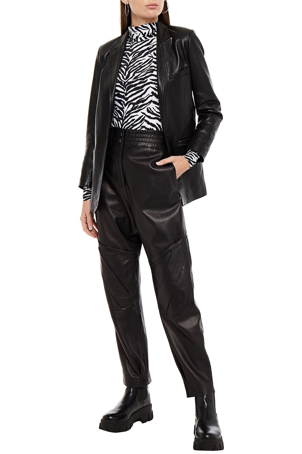 ACNE STUDIOS Pleated leather tapered pants