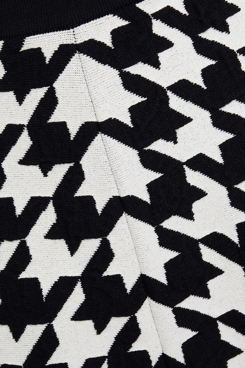 MCQUEEN Houndstooth stretch-knit shorts