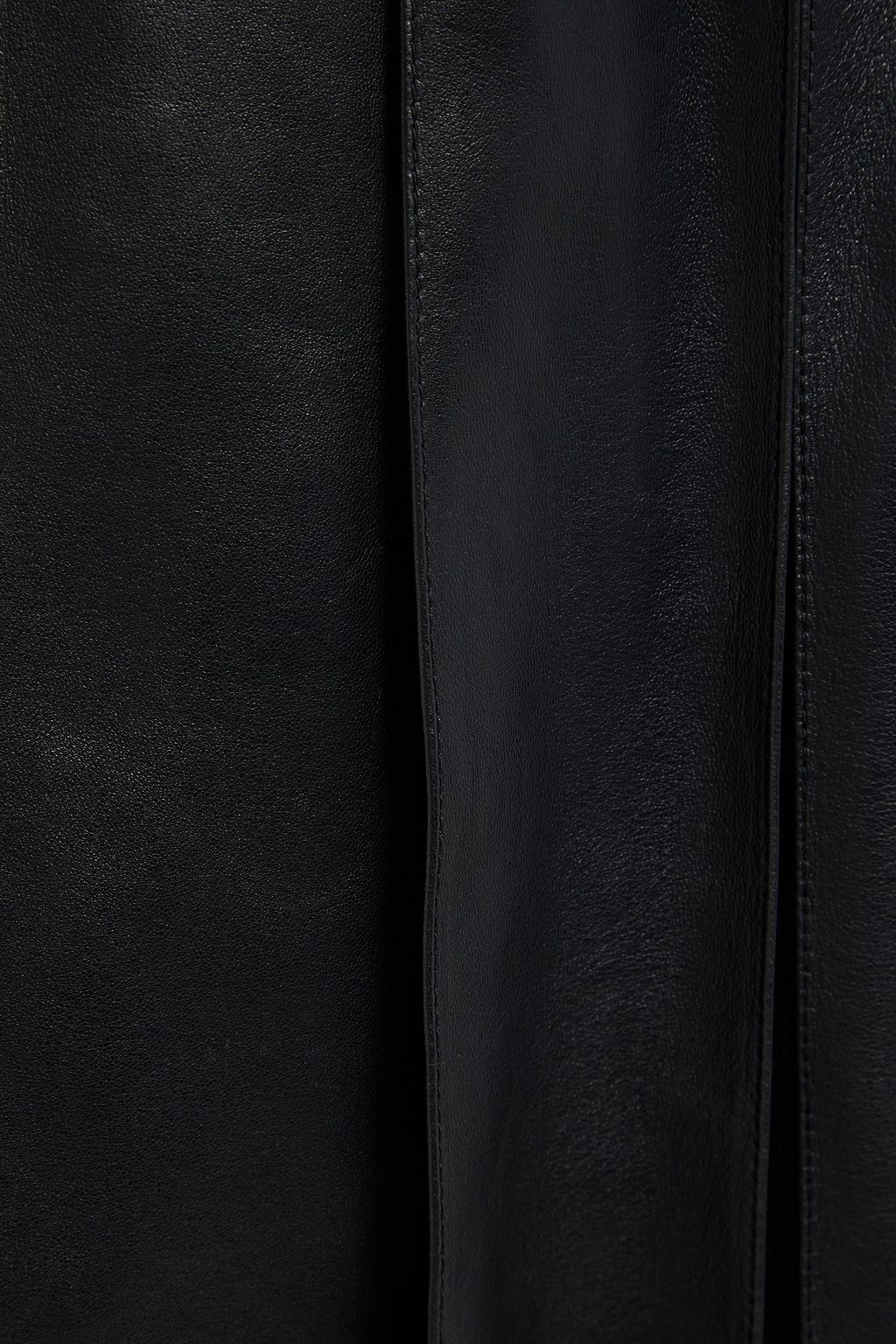 MCQUEEN Pleated laser-cut leather midi dress