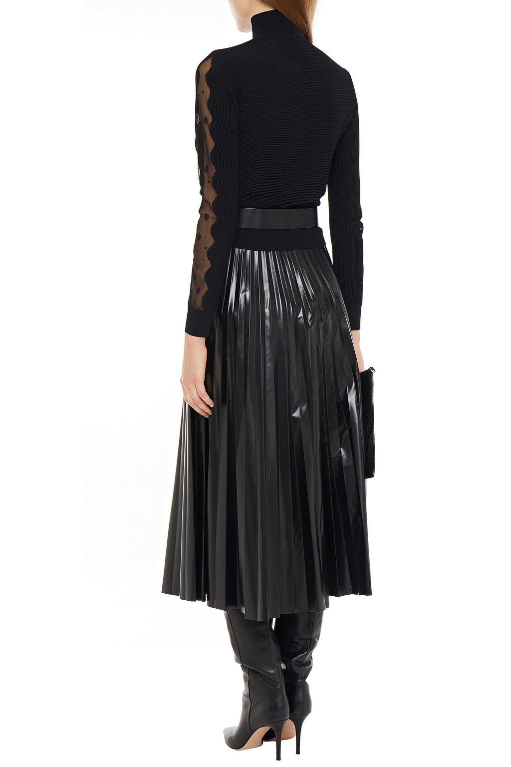 MCQUEEN Ribbed intarsia-knit turtleneck sweater