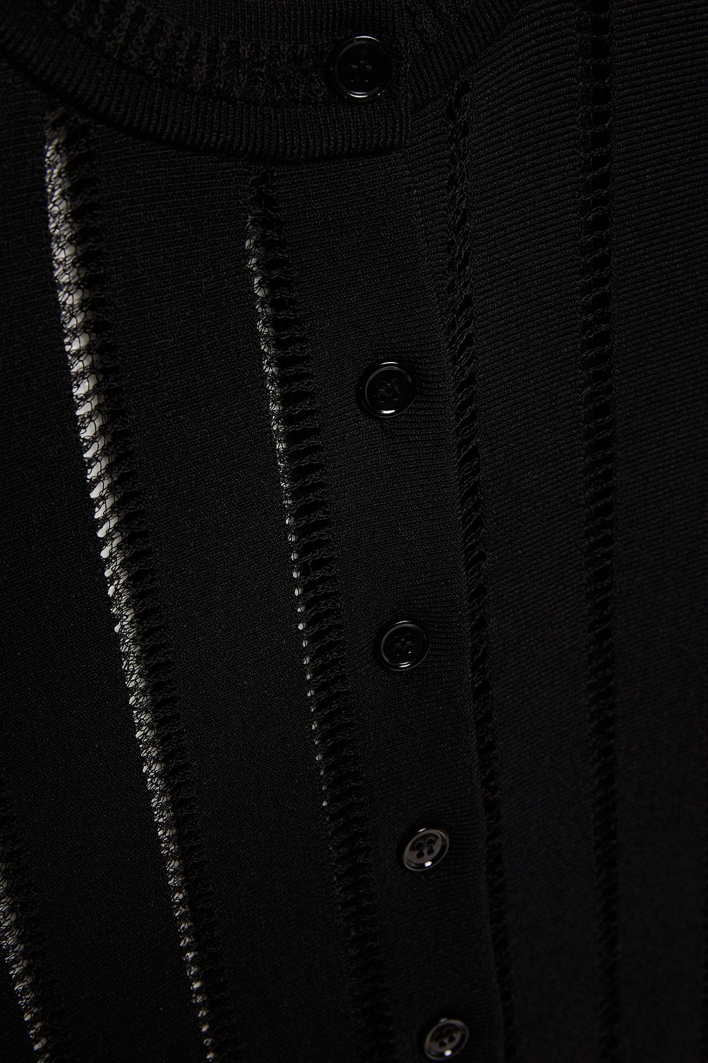MCQUEEN Cropped open and stretch-knit cardigan