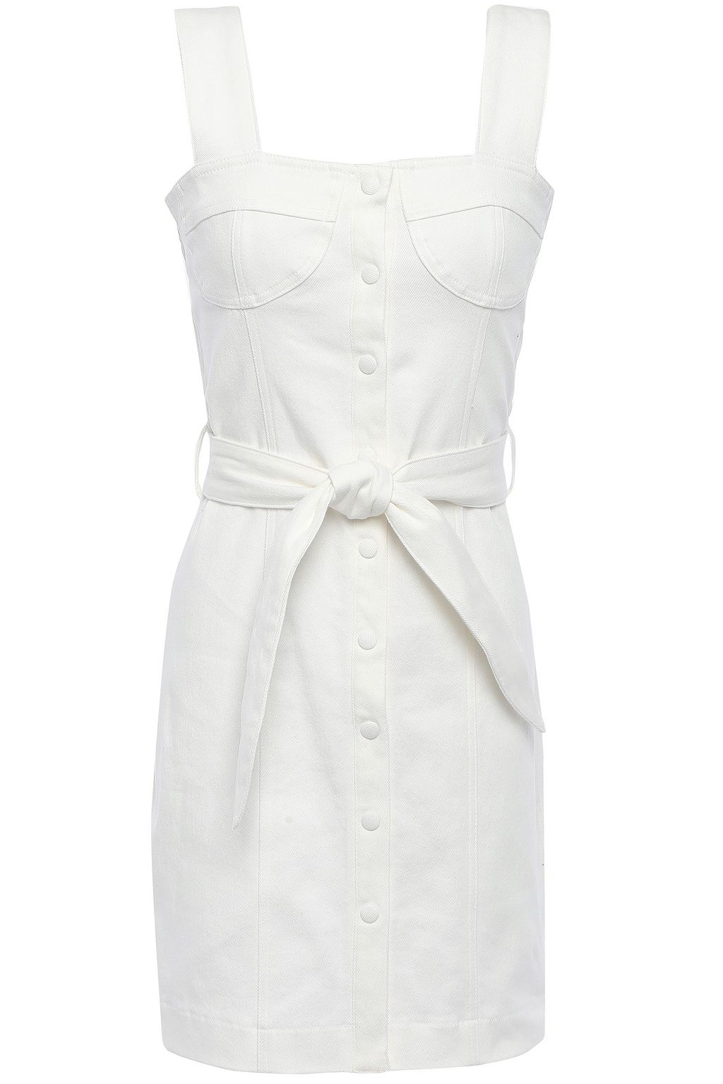 white denim mini dress