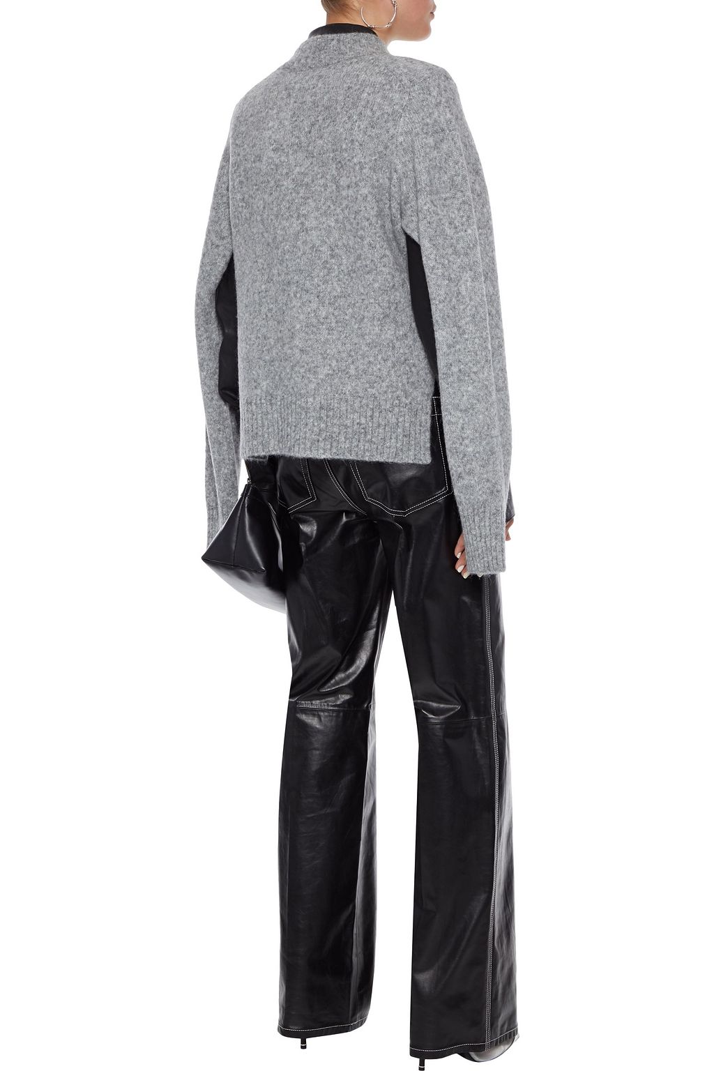 HELMUT LANG Cutout mélange brushed knitted sweater