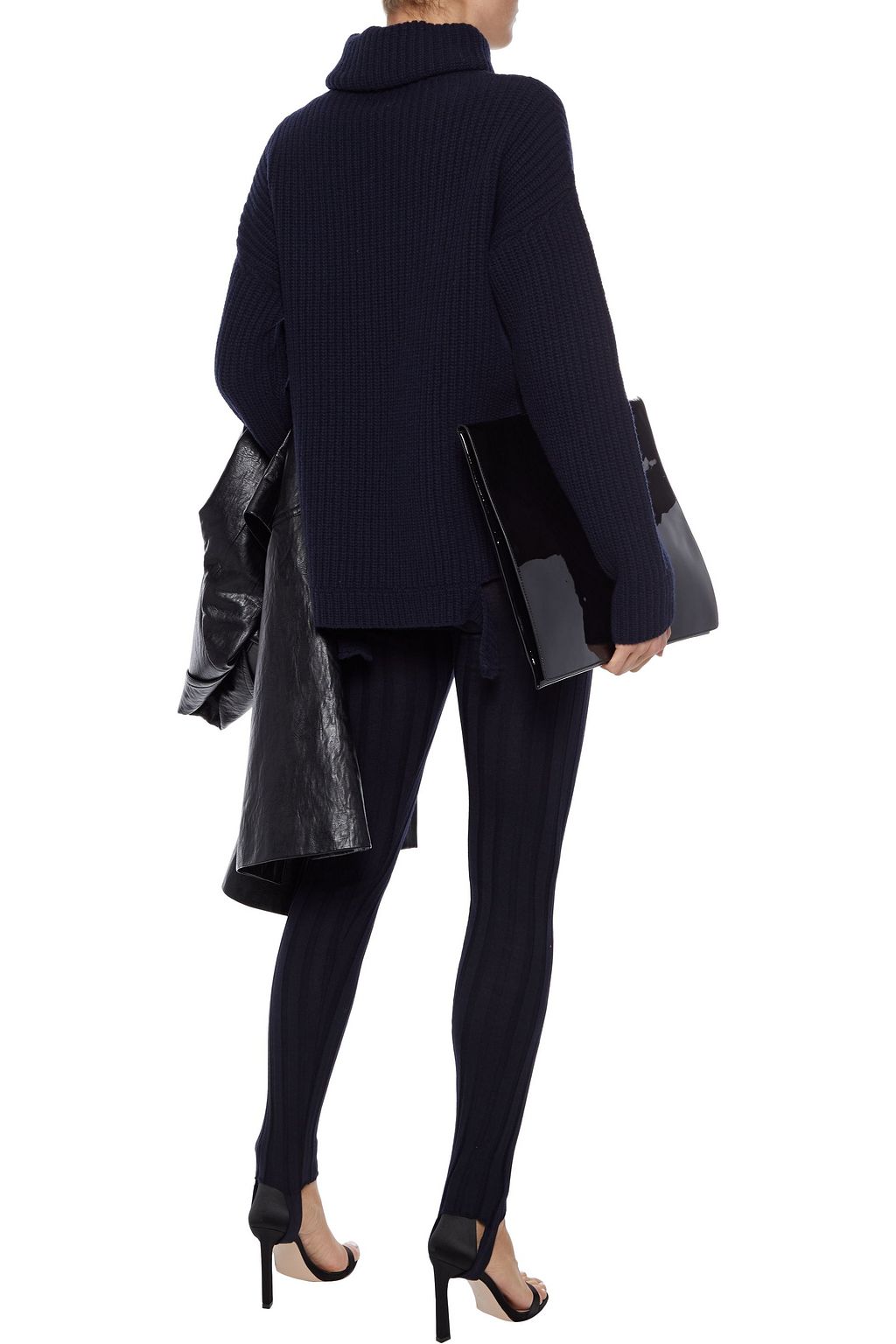 HELMUT LANG Ribbed wool-blend stirrup leggings