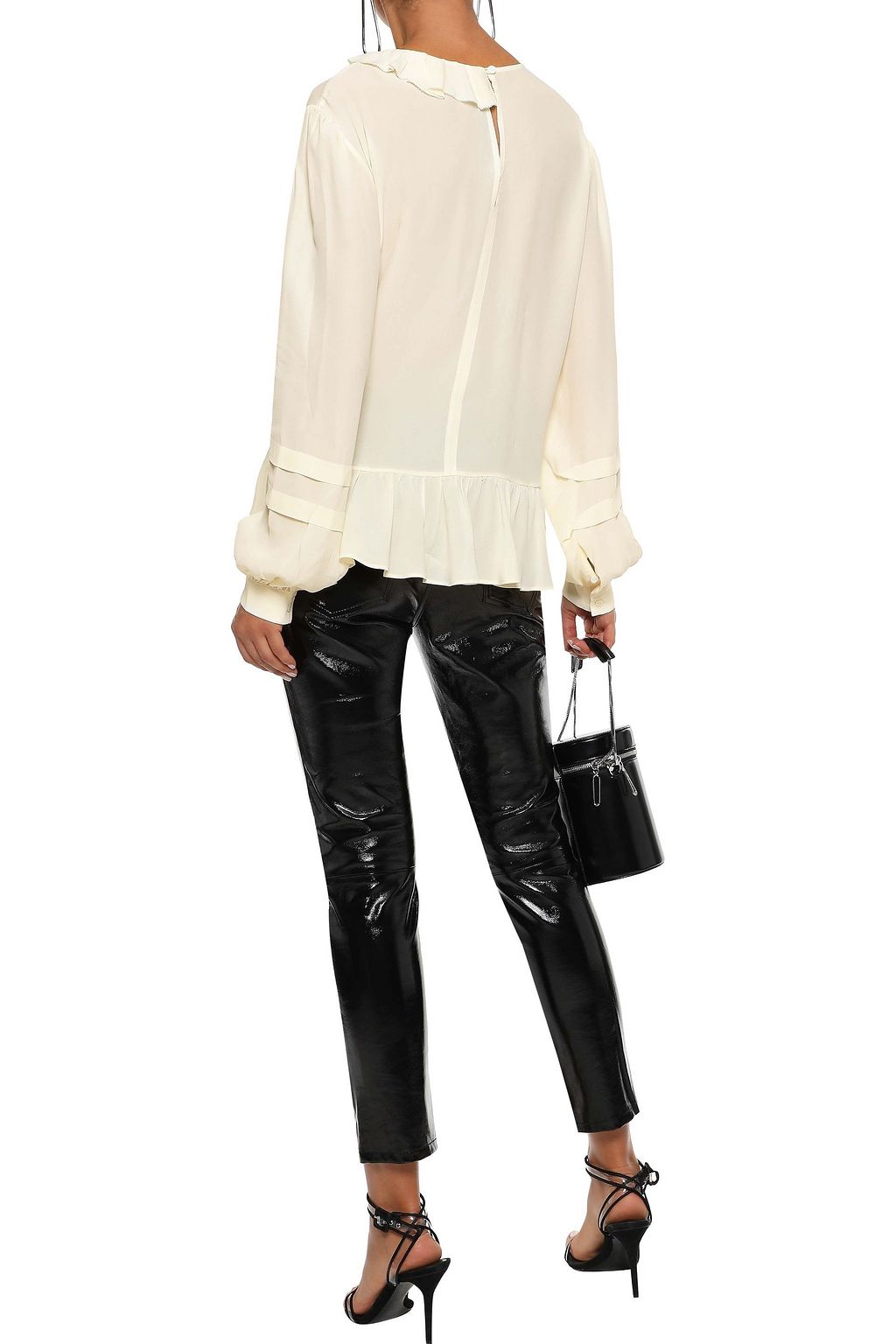 IRO Amaze ruffle-trimmed crepe de chine blouse