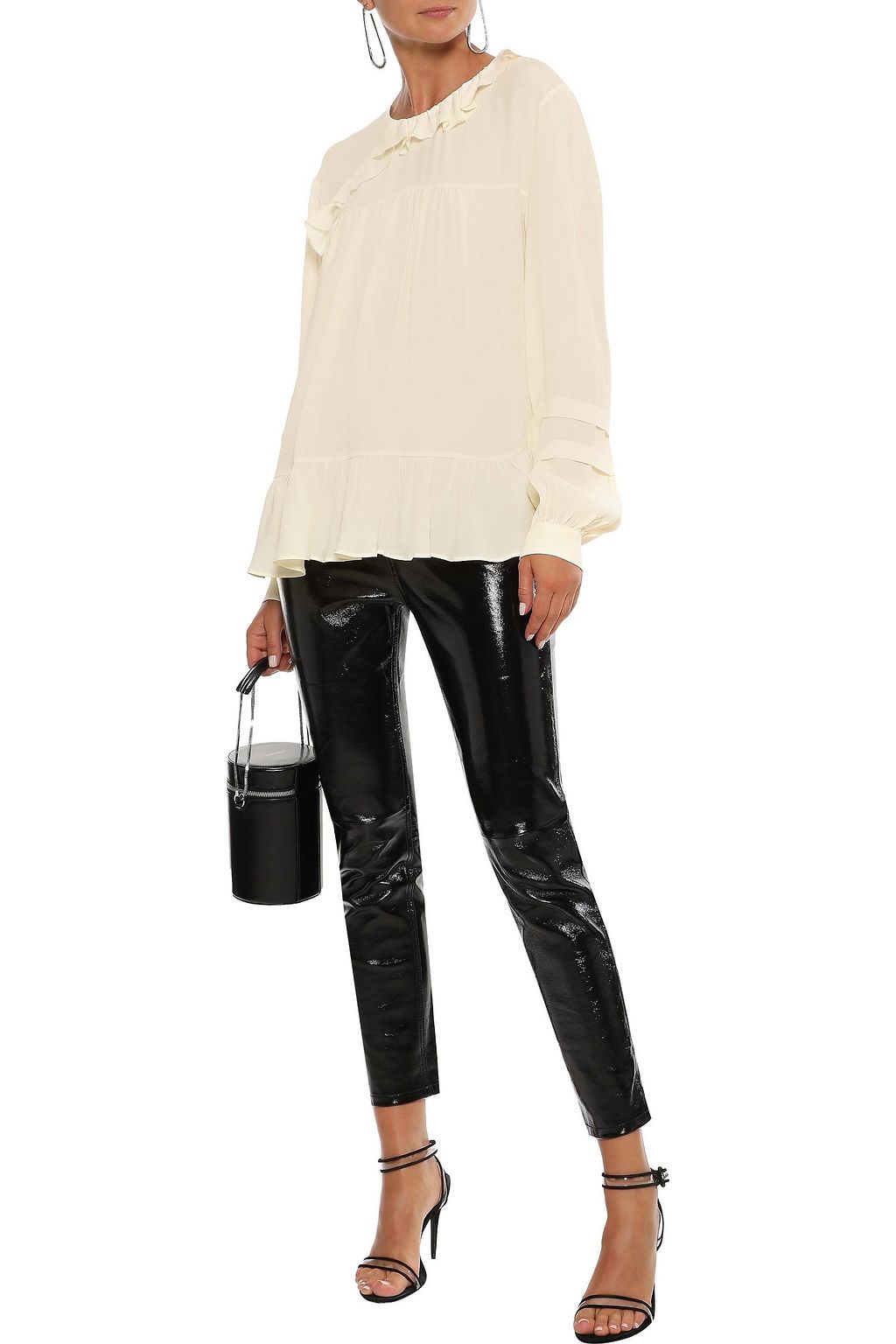 IRO Amaze ruffle-trimmed crepe de chine blouse