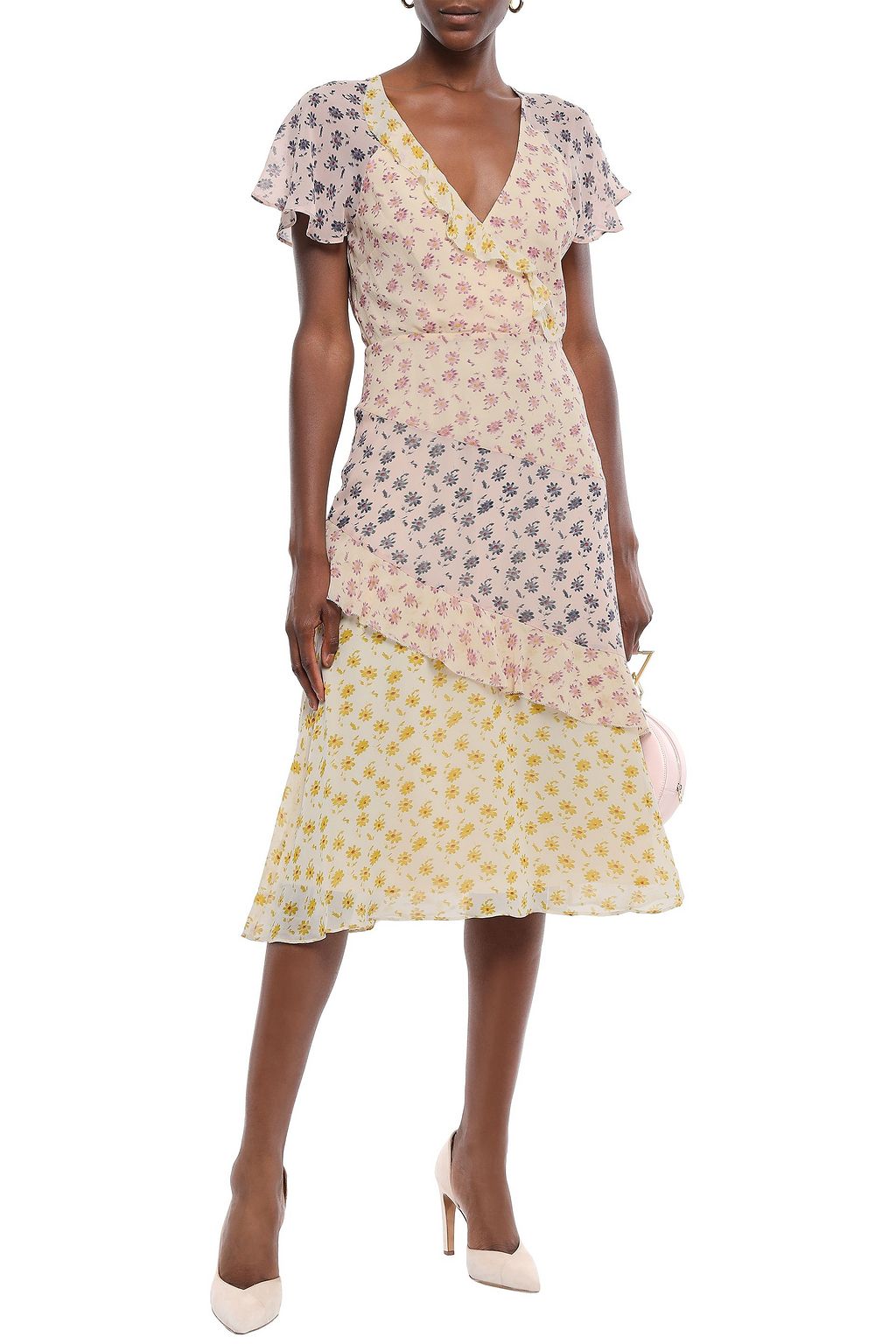 JOIE Orita B wrap-effect floral-print silk-georgette midi dress