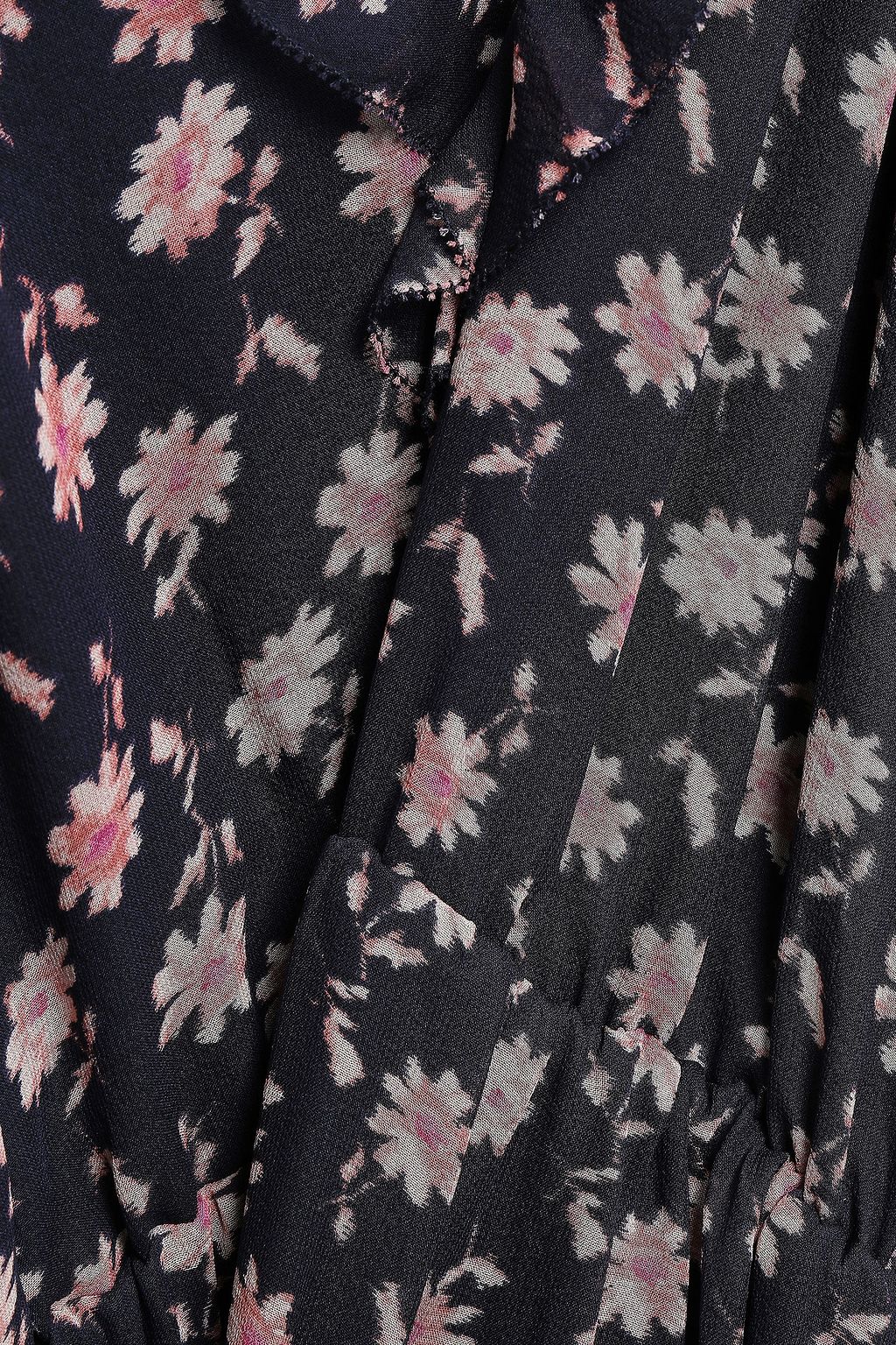 JOIE Marelle ruffle-trimmed floral-print silk-georgette mini dress