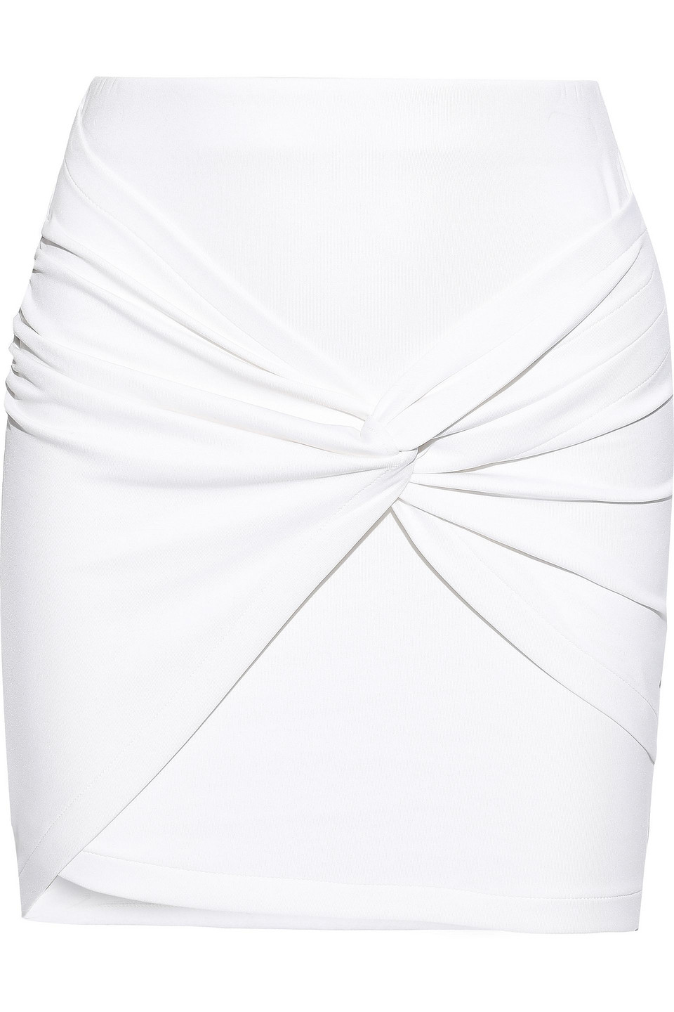 iro - diamonds twisted layered stretch-jersey mini skirt - white - m