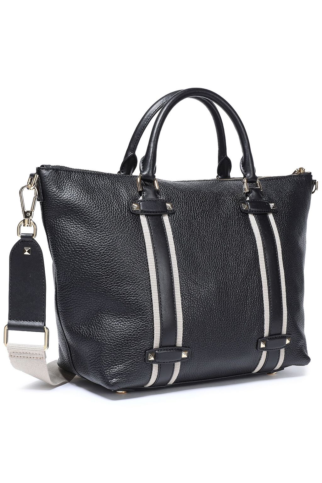MICHAEL MICHAEL KORS Grosgrain-trimmed pebbled-leather tote
