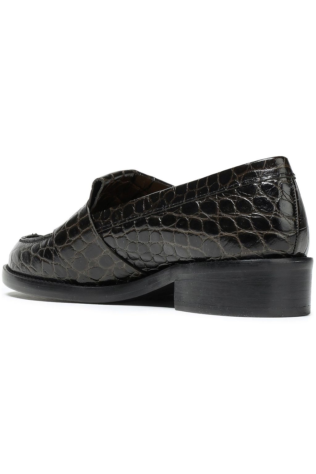 SANDRO Croc-effect leather loafers