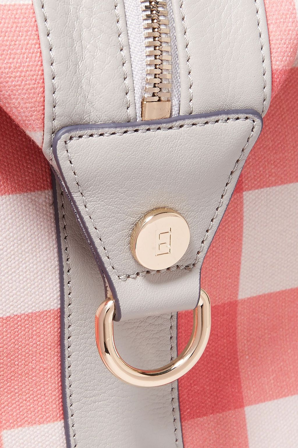 EDDIE HARROP Voyager leather-trimmed gingham canvas weekend bag