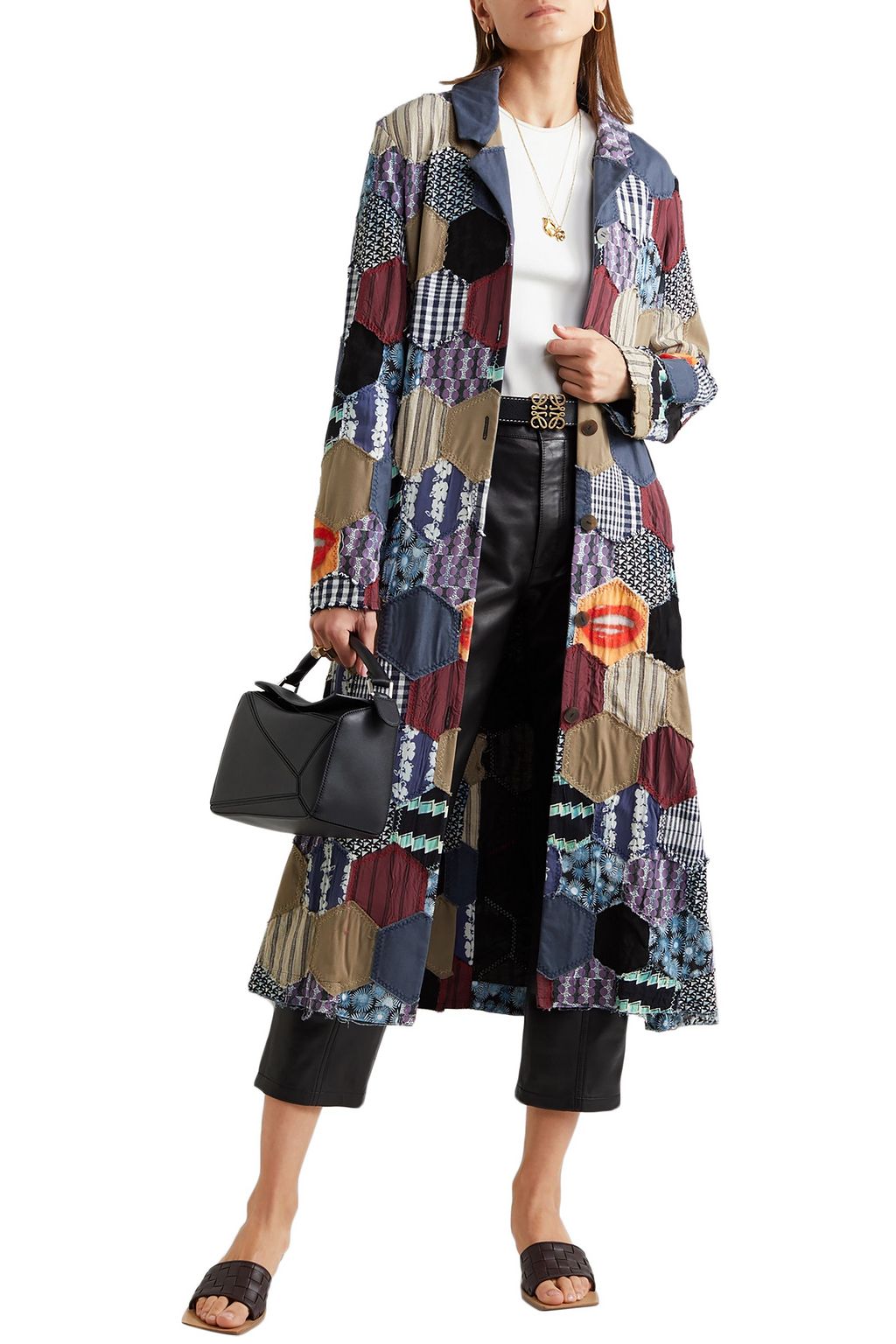 LOEWE Patchwork woven coat