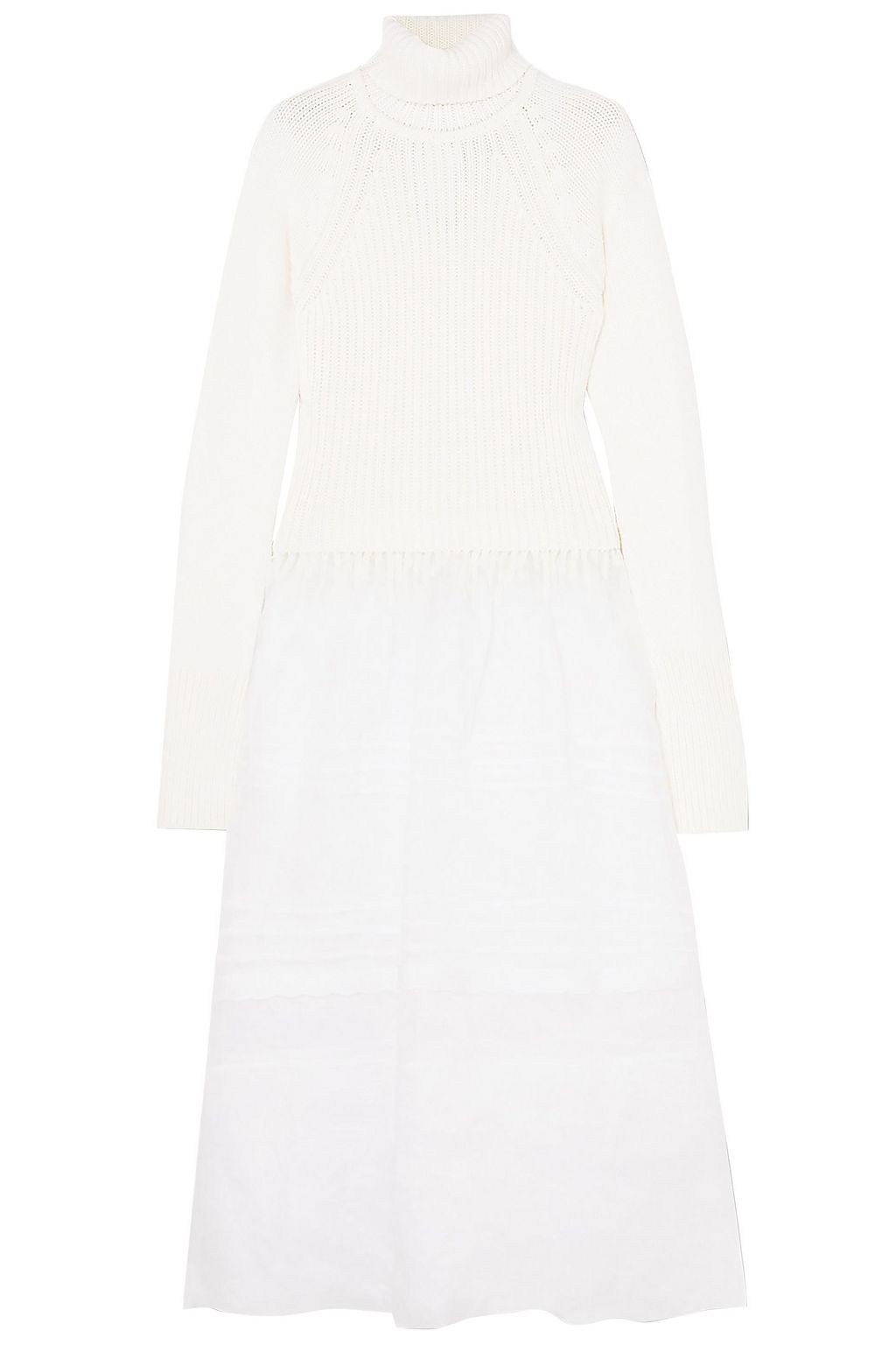 white turtleneck midi dress