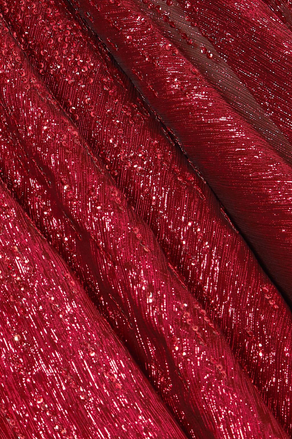 OSCAR DE LA RENTA Tulle and embellished silk-blend lamé gown