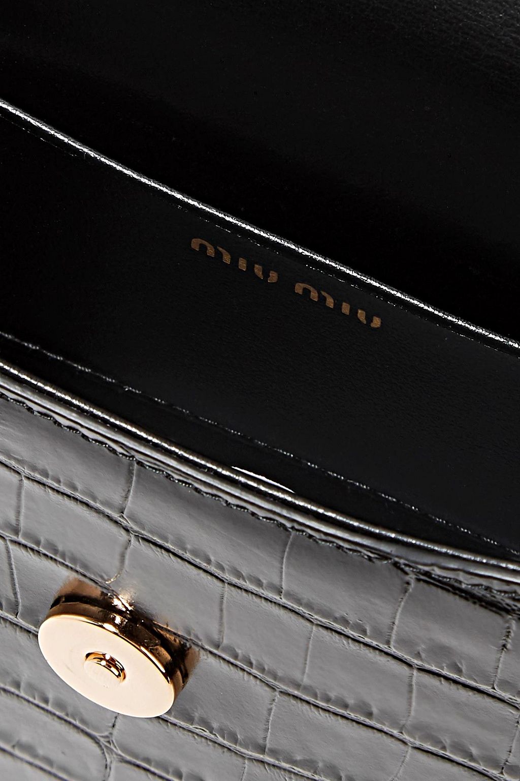 MIU MIU Solitaire crystalembellished croceffect leather shoulder bag