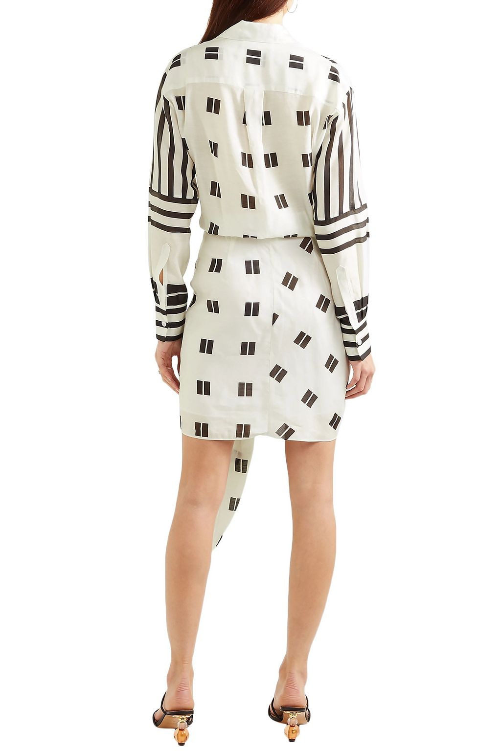 OSCAR DE LA RENTA Twist-front printed modal and silk-blend mini dress