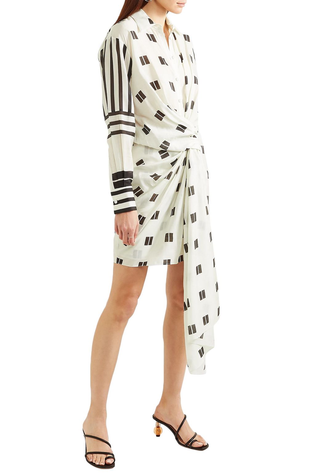 OSCAR DE LA RENTA Twist-front printed modal and silk-blend mini dress