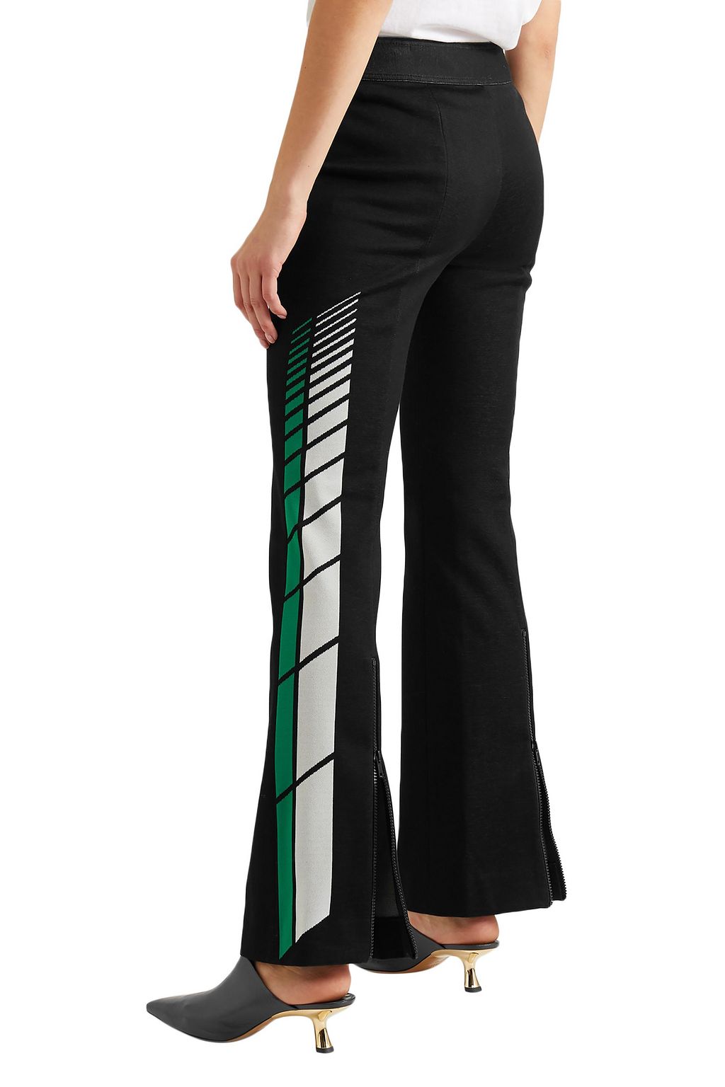 MONSE Striped cotton-blend jacquard flared pants