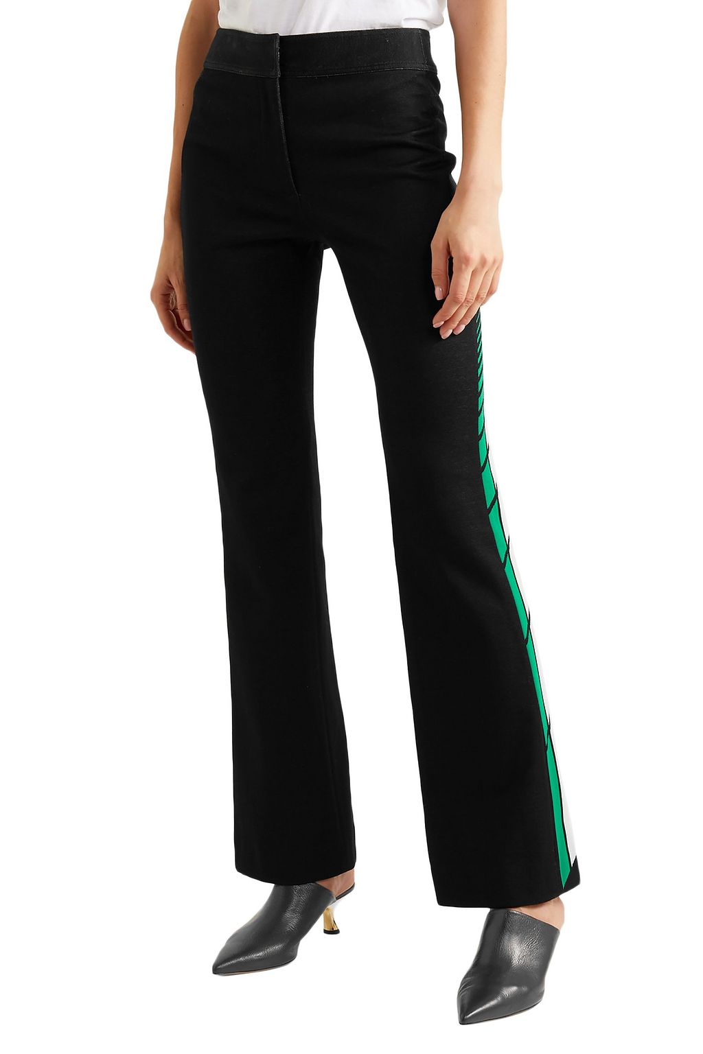 MONSE Striped cotton-blend jacquard flared pants