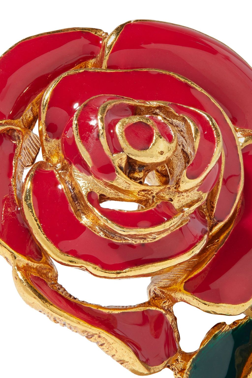 OSCAR DE LA RENTA Gold-tone resin earrings