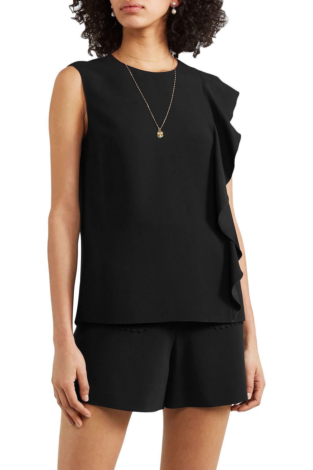 REDVALENTINO Ruffled cady top