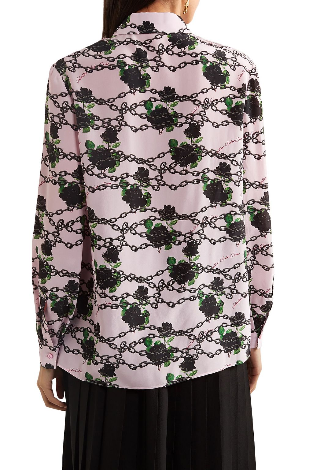 VALENTINO GARAVANI Ruffled printed silk crepe de chine blouse