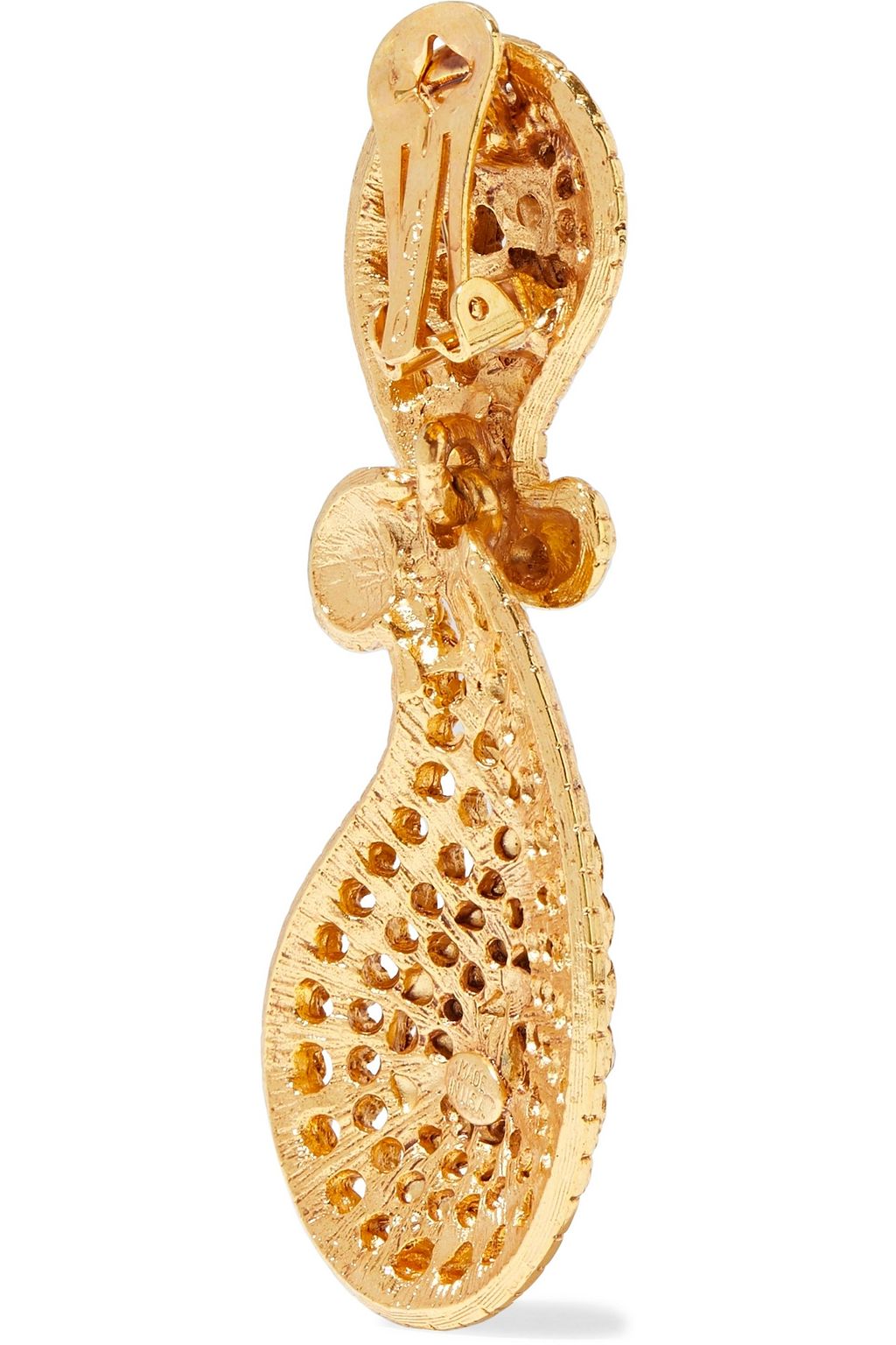 OSCAR DE LA RENTA Gold-tone crystal clip earrings