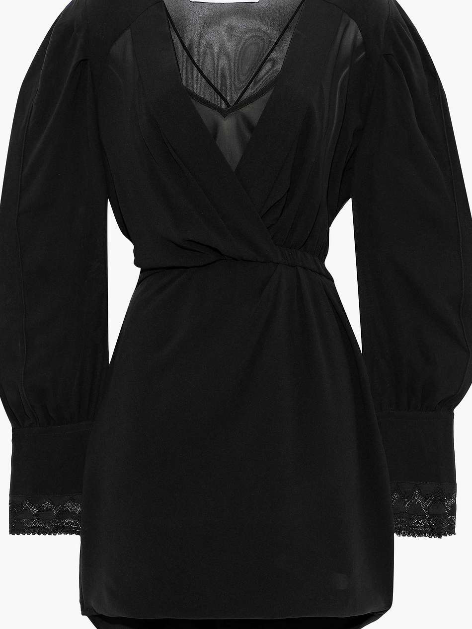 honey wrap-effect silk-chiffon mini dress