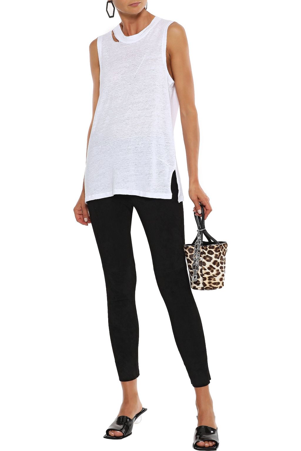 IRO Tadonis cropped stretch-suede leggings