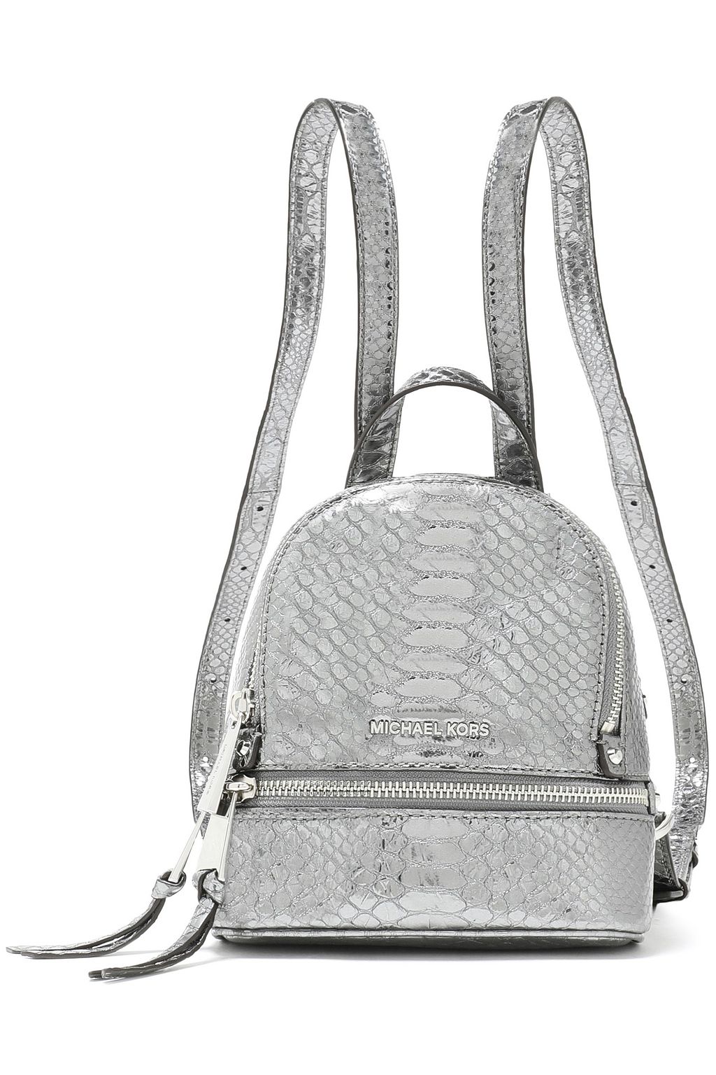 michael kors silver backpack