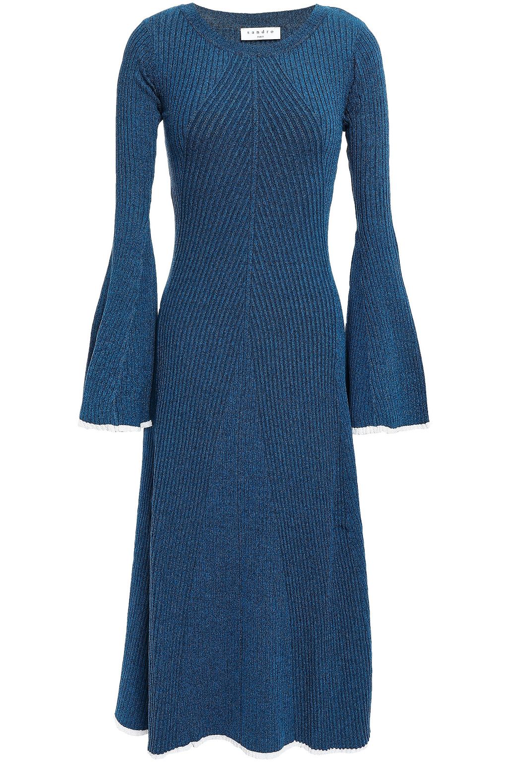 SANDRO Ribbed-knit midi dress | THE OUTNET