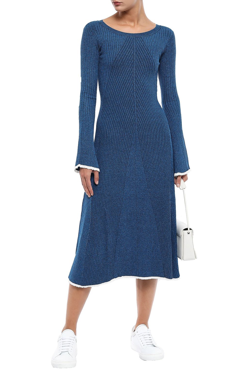 SANDRO Ribbed-knit midi dress | THE OUTNET