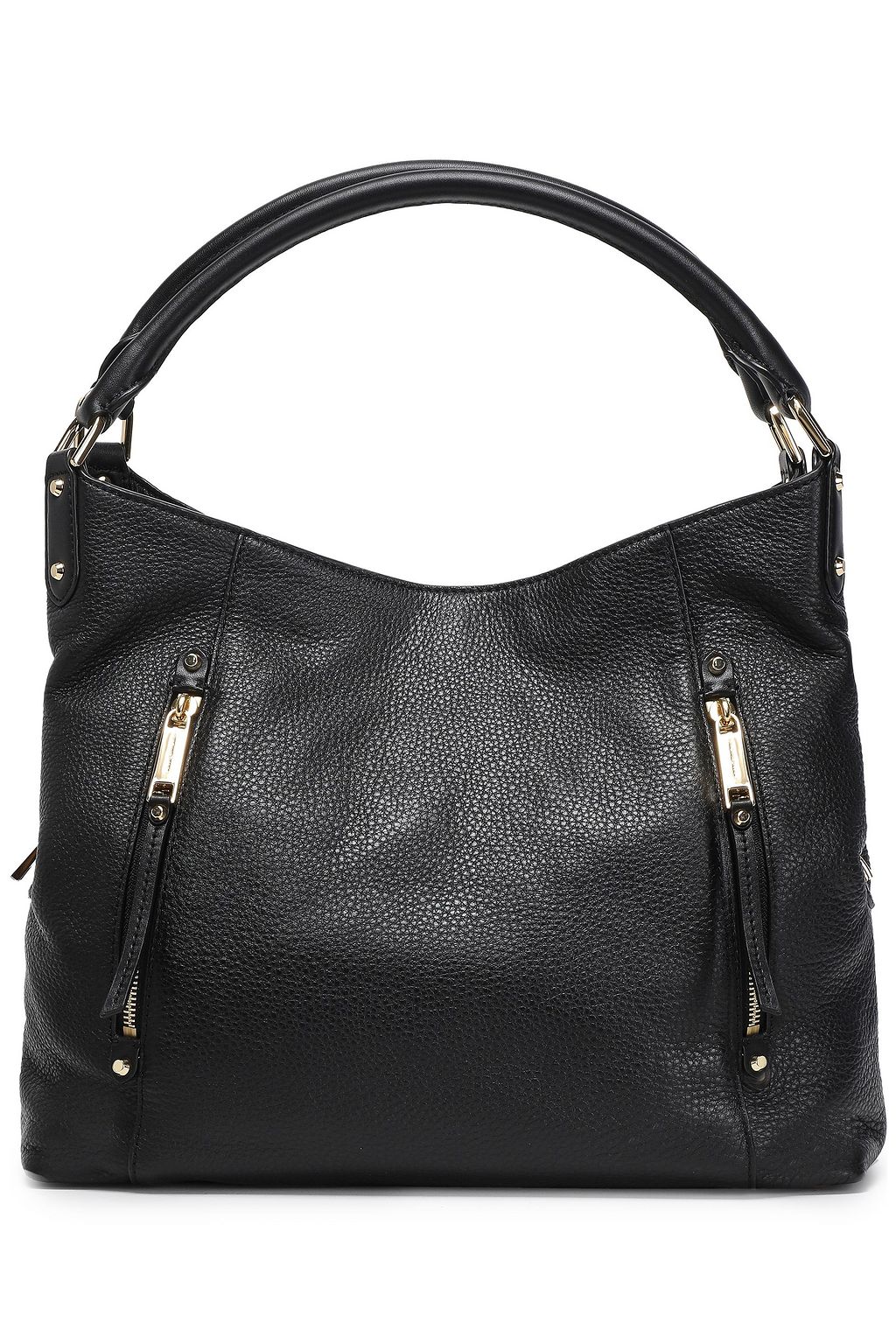 michael kors black leather hobo bag