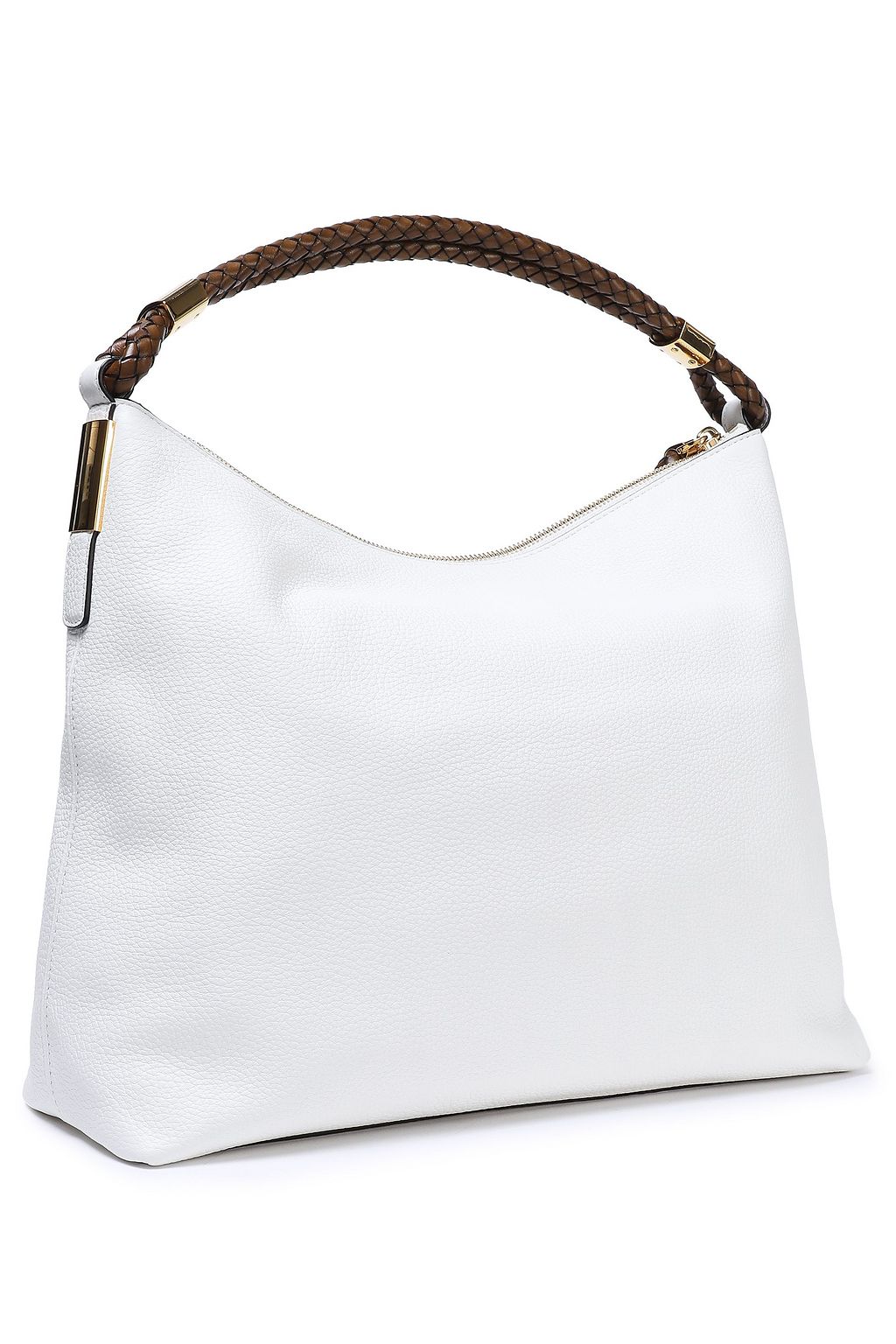 MICHAEL KORS COLLECTION Braid-trimmed textured-leather shoulder bag