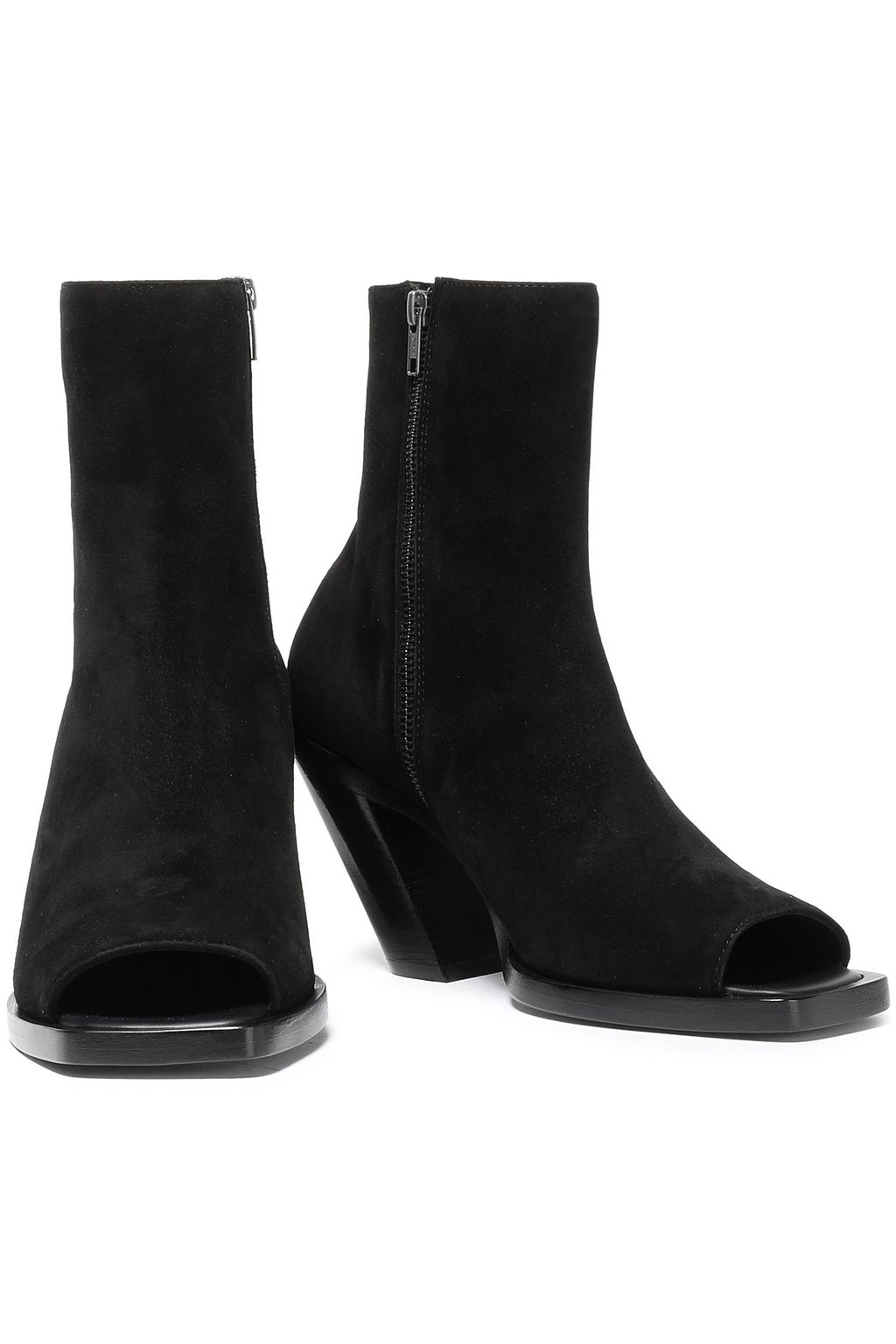 ANN DEMEULEMEESTER Cutout suede ankle boots