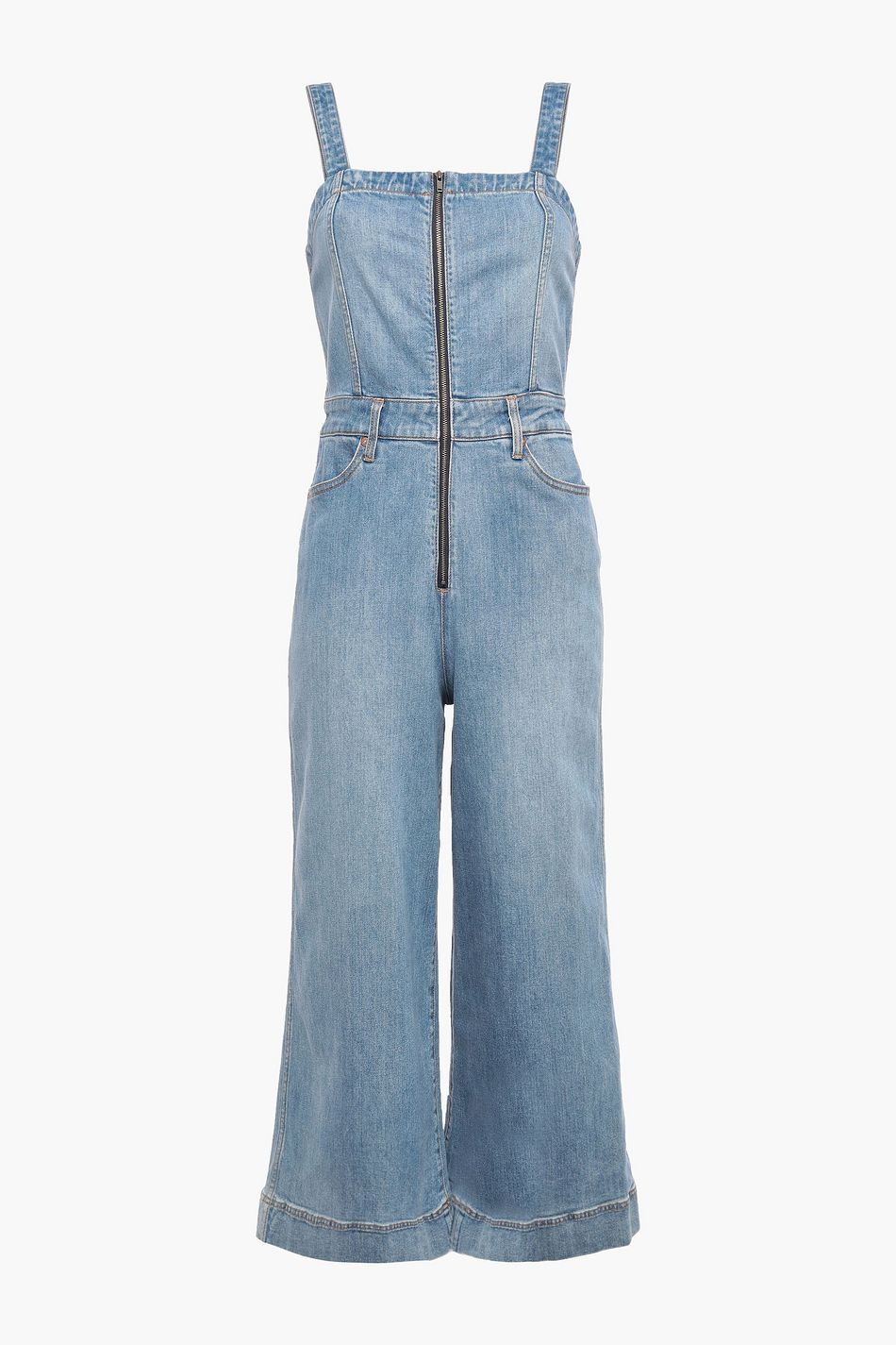 alice and olivia denim jumpsuit