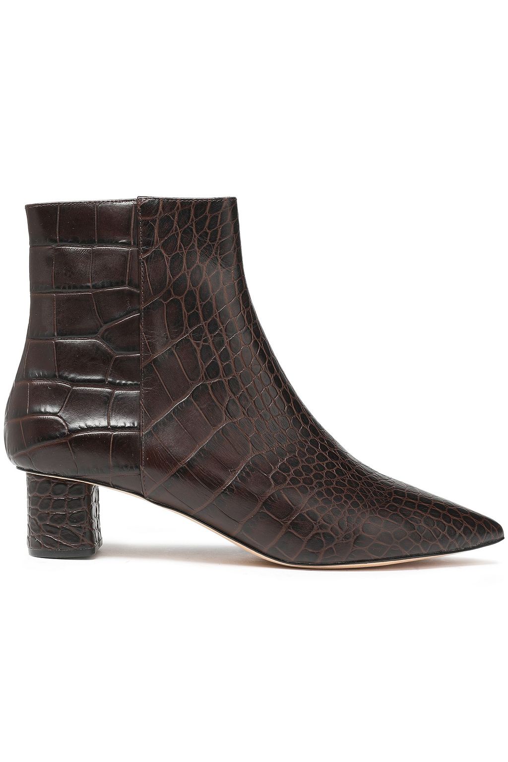 croc leather ankle boots