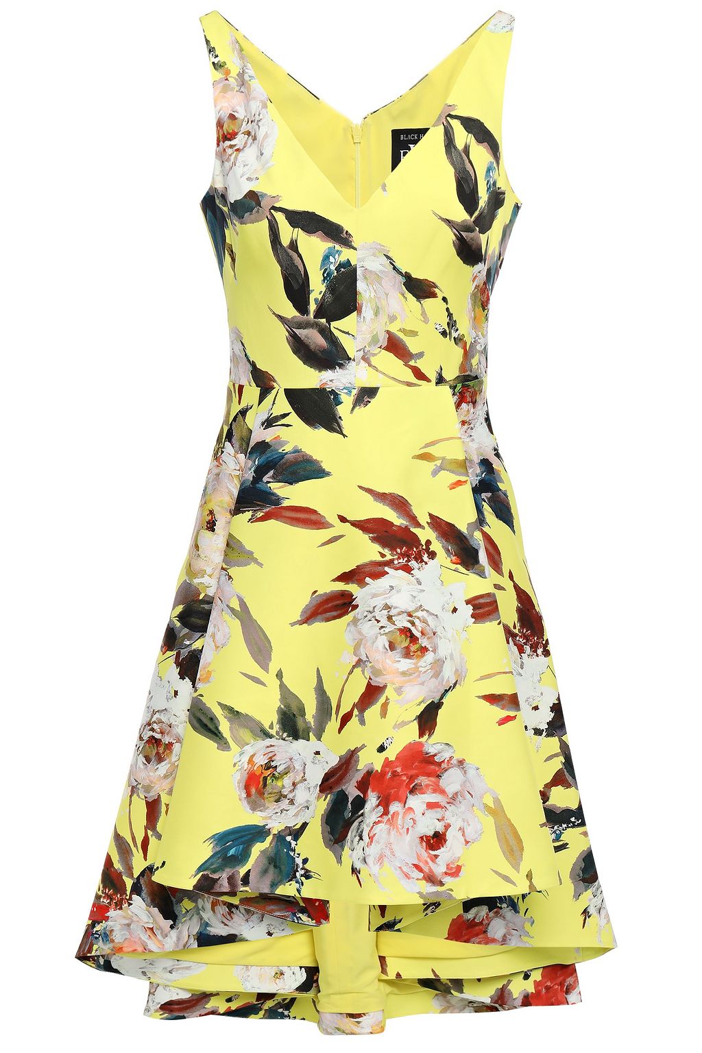 black halo yellow dress